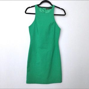 ZARA Green Sheath Sleeveless Fitted Dress